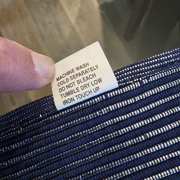 Woven Blue & Shiny Silver Thread Striped Placemats - Set Of 4 - 18" X 13" - Picture 8 of 10